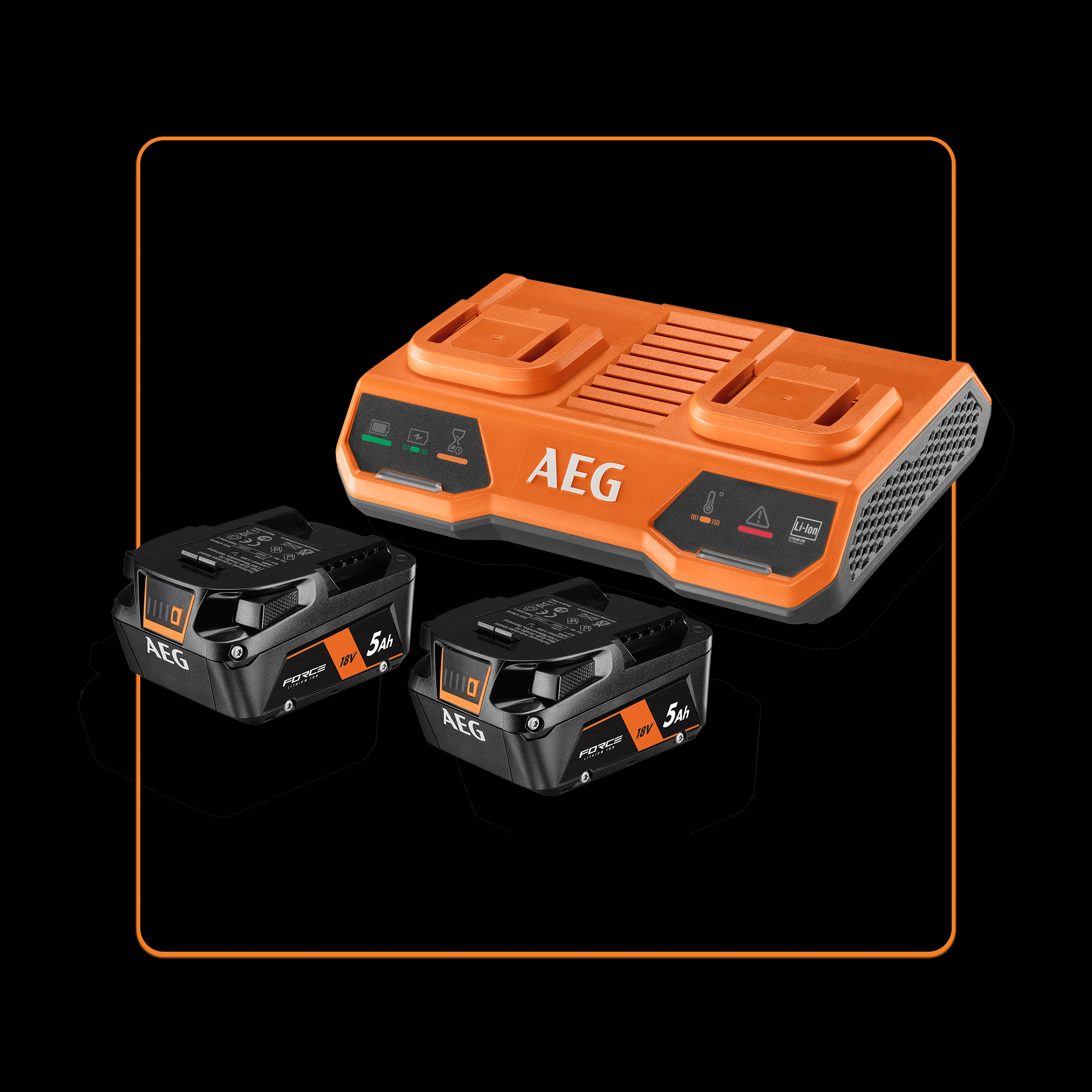 AEG 18V 5.0Ah FORCE Twin Battery & Charger Pack